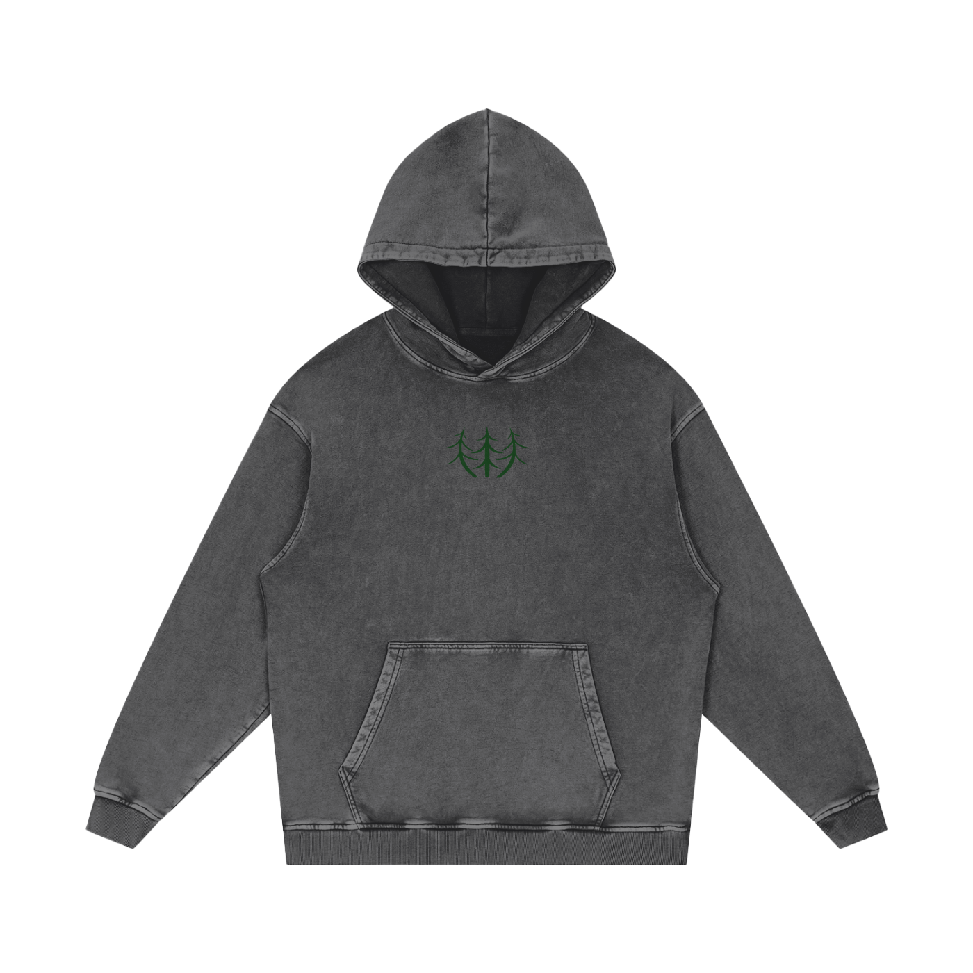 Desert Oversized Washed Hoodie (Green Logo)