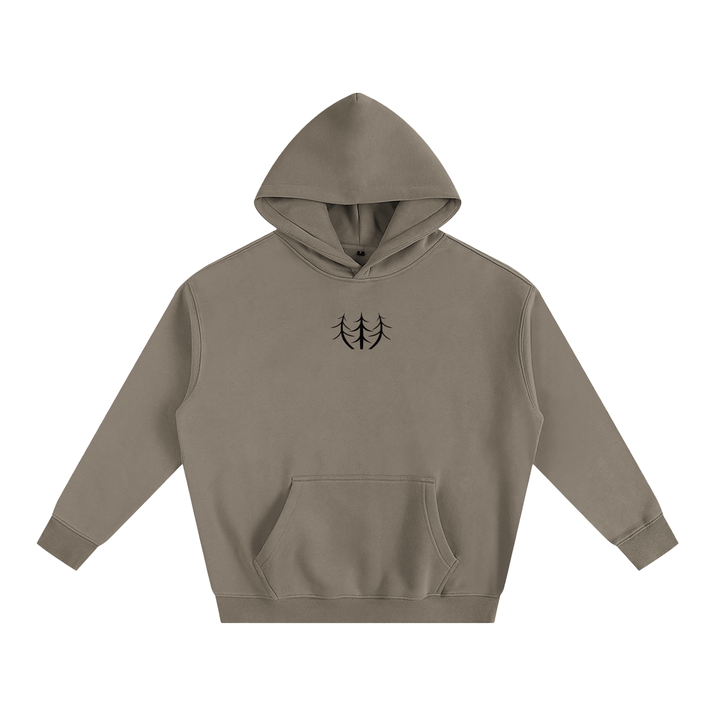 Oversize Fleeced Campfire Hoodie (Black Logo)