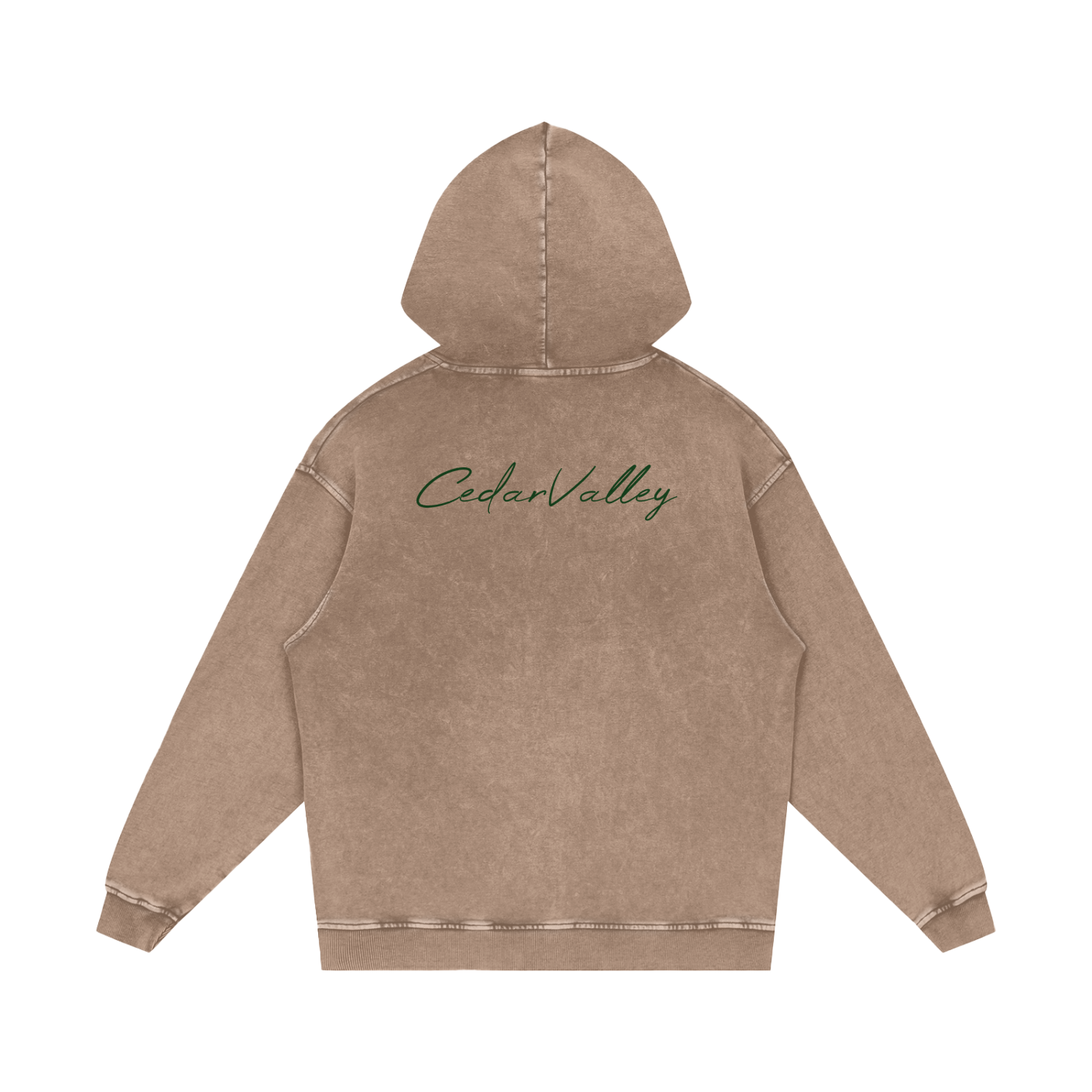 Desert Oversized Washed Hoodie (Green Logo)
