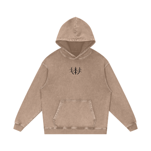 Desert Oversized Washed Hoodie (Black Logo)
