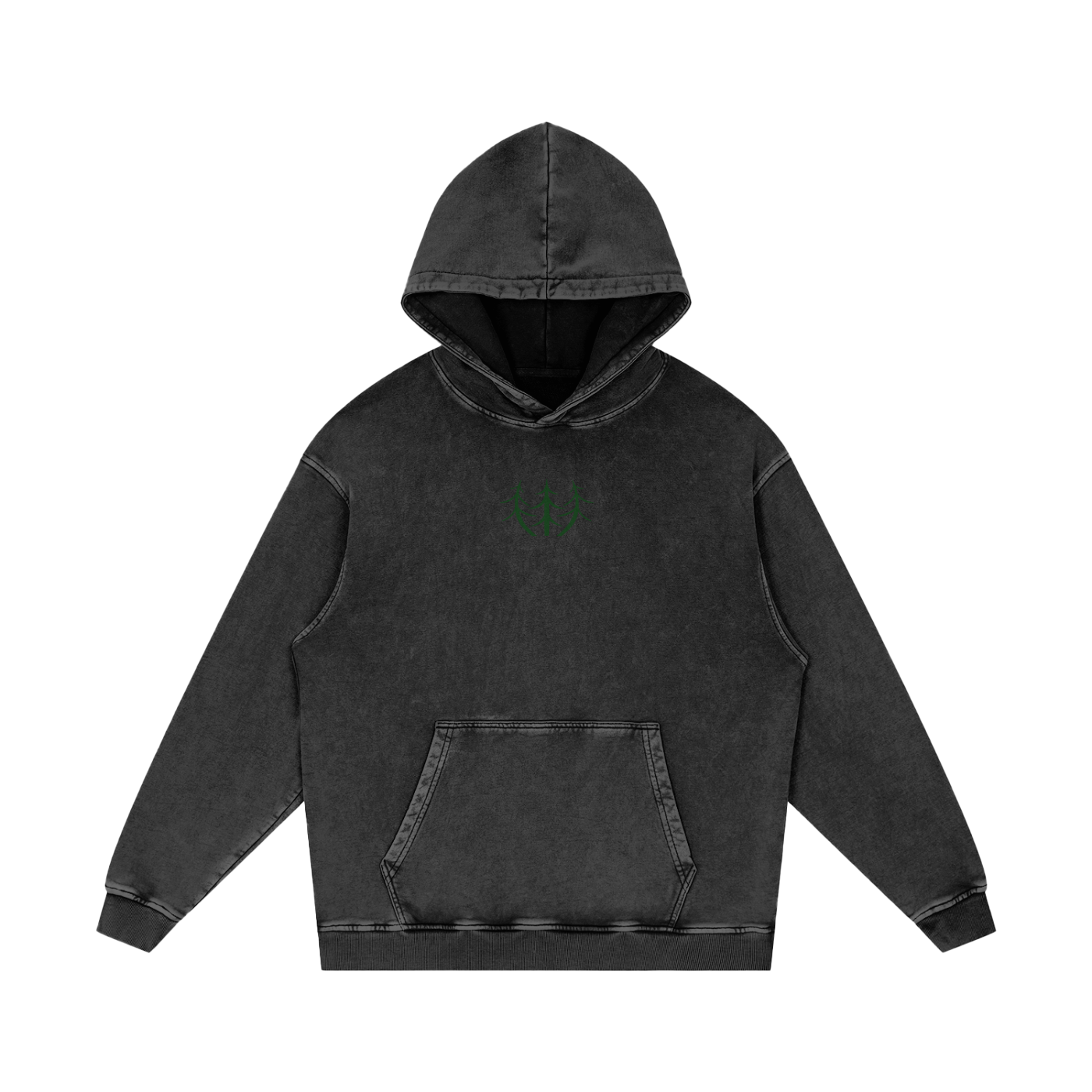 Desert Oversized Washed Hoodie (Green Logo)