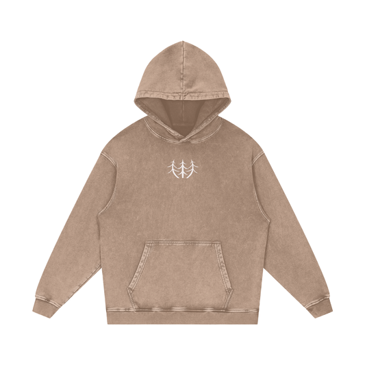 Desert Oversized Washed Hoodie (White Logo)