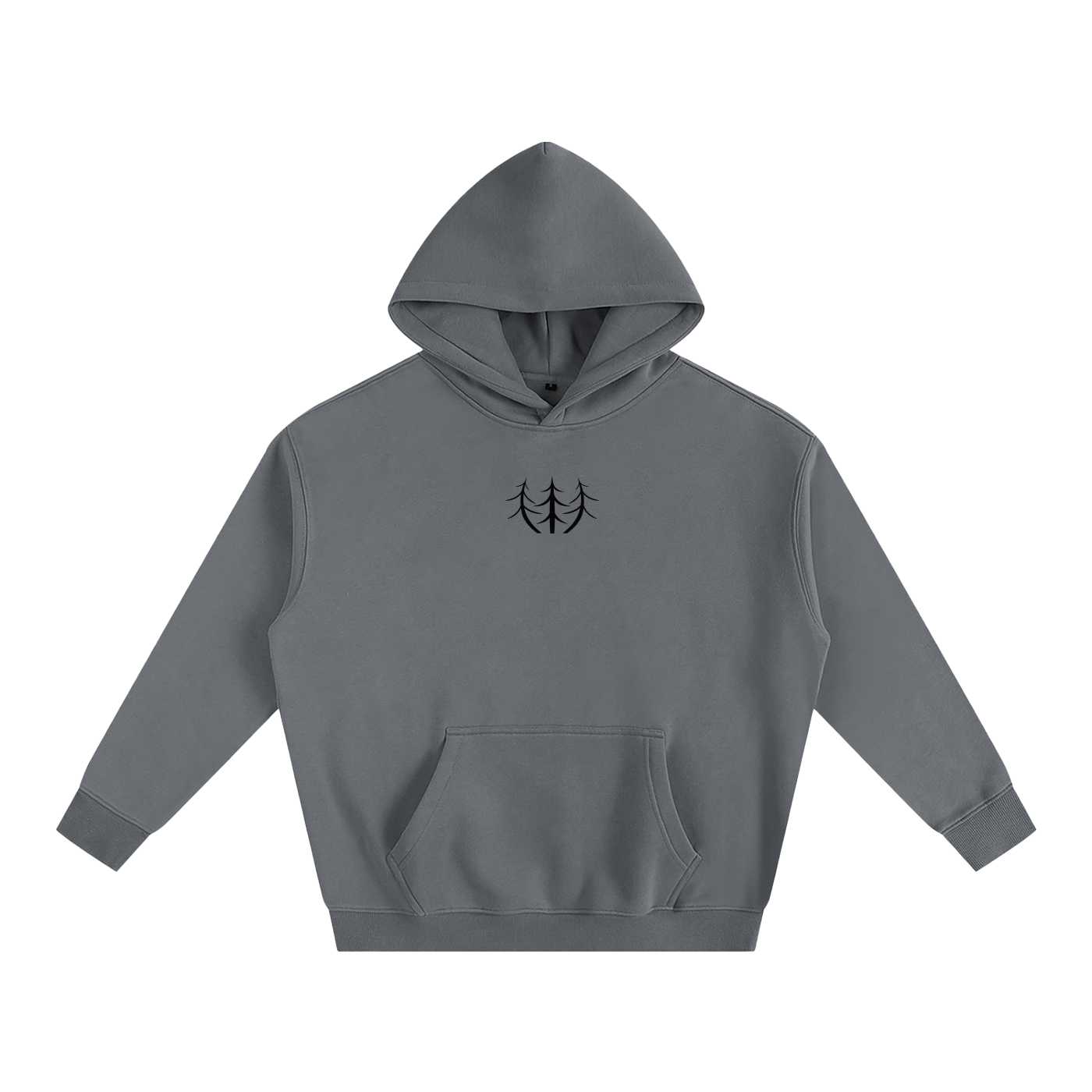 Oversize Fleeced Campfire Hoodie (Black Logo)