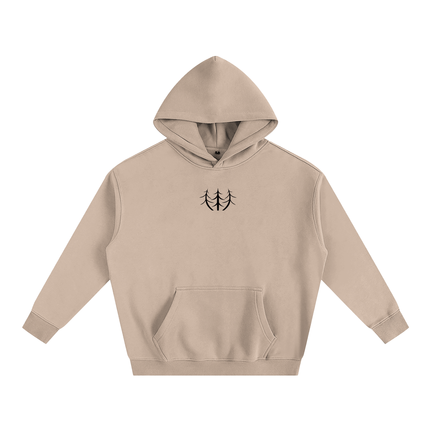 Oversize Fleeced Campfire Hoodie (Black Logo)