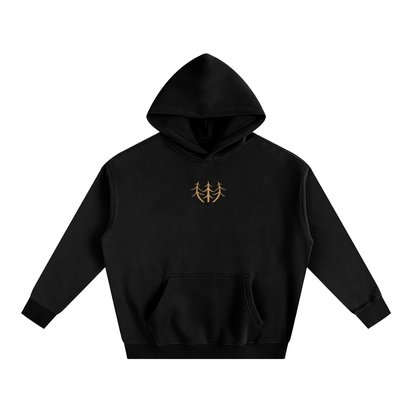 Oversize Fleeced Campfire Hoodie (Tan Logo)