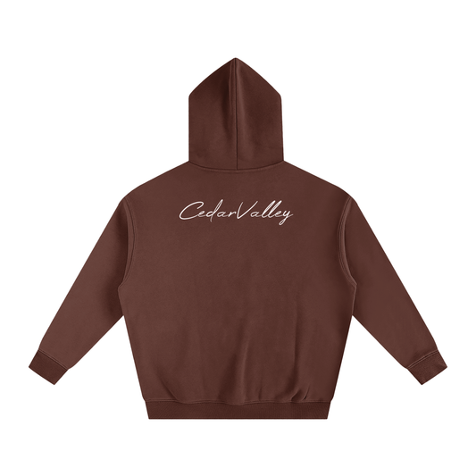 Oversize Fleeced Campfire Hoodie (White Logo)