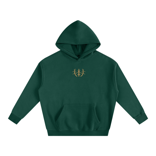 Oversize Fleeced Campfire Hoodie (Tan Logo)