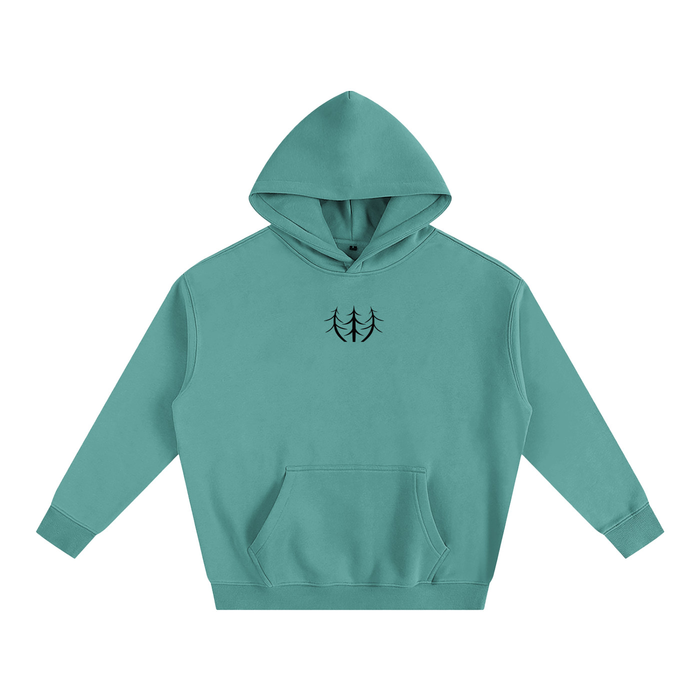 Oversize Fleeced Campfire Hoodie (Black Logo)