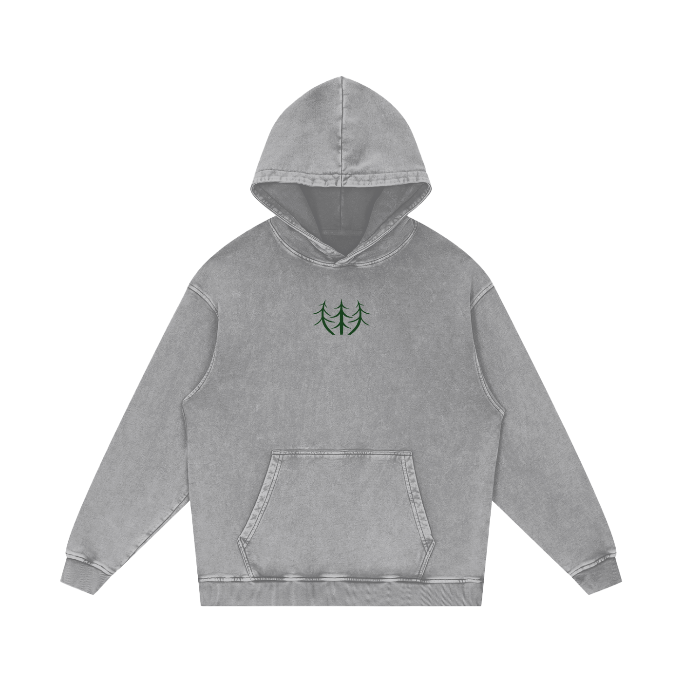 Desert Oversized Washed Hoodie (Green Logo)