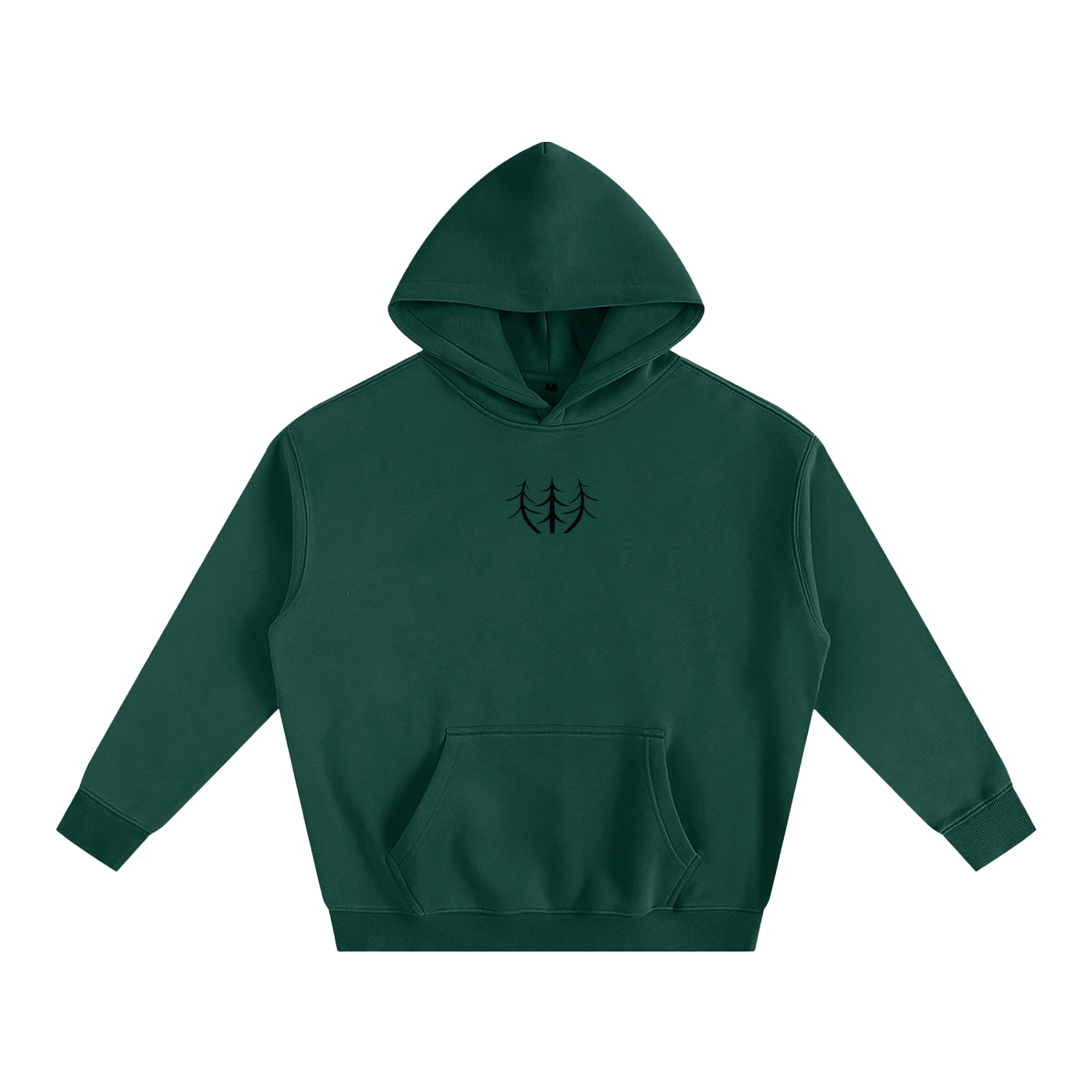 Oversize Fleeced Campfire Hoodie (Black Logo)