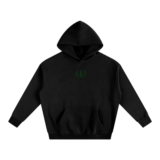 Oversize Fleeced Campfire Hoodie (Green Logo)