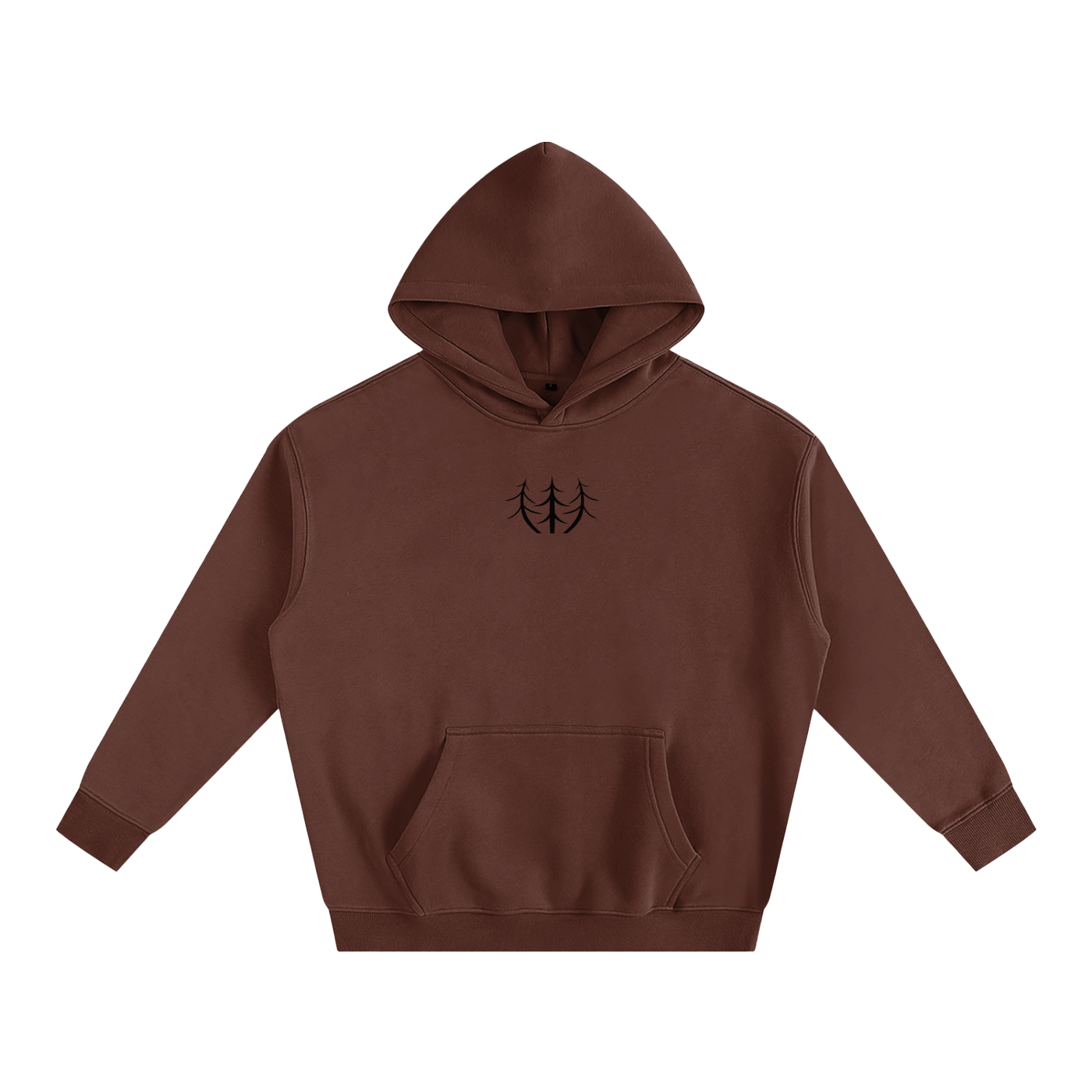 Oversize Fleeced Campfire Hoodie (Black Logo)