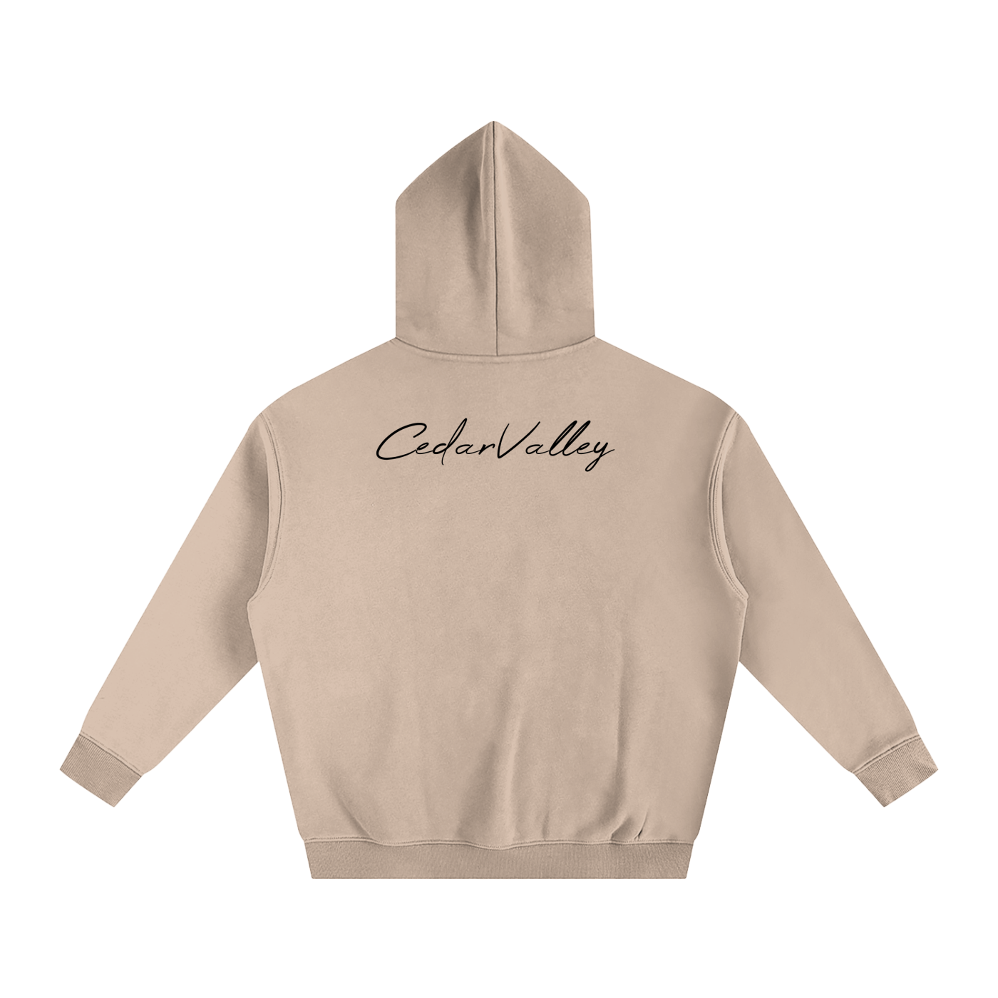 Oversize Fleeced Campfire Hoodie (Black Logo)
